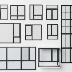 现代铝合金窗户3D模型下载